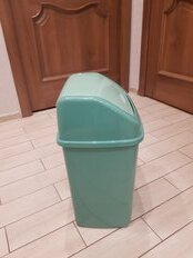 Контейнер для мусора пластик, 18 л, прямоугольный, плавающая крышка, зеленый, Dunya Plastik, Sympaty, 09403 - фото 9 от пользователя