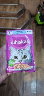 Корм для животных Whiskas, 75 г, для взрослых кошек 1+, рагу, форель/лосось, пауч, G8476 - фото 5 от пользователя