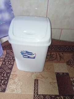 Контейнер для мусора пластик, 10 л, прямоугольный, плавающая крышка, белый, Dunya Plastik, Sympaty, 09402 - фото 3 от пользователя