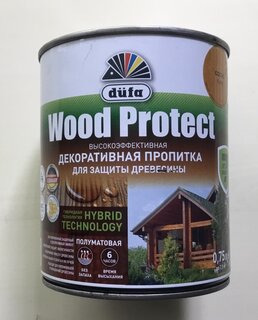 Пропитка Dufa, Wood Protect, для дерева, сосна, 0.75 л - фото 1 от пользователя