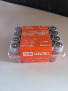 Батарейка TDM Electric, АА (LR6, 15A), Alkaline, щелочная, 1.5 В, коробка, 24 шт, SQ1702-0035 - фото 8 от пользователя