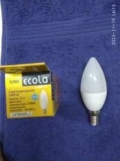 Лампа светодиодная E14, 5 Вт, 45 Вт, 220 В, свеча, 2700 К, теплый белый свет, Ecola, LED - фото 7 от пользователя