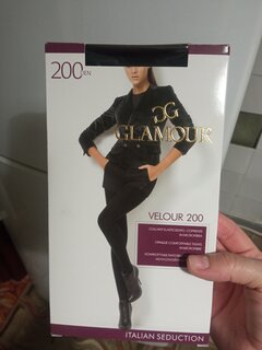 Колготки Glamour, Velour, 200 DEN, р. 2, nero/черные, комфортный пояс - фото 6 от пользователя