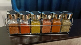 Набор для специй стекло, металл, 9.6 см, 6 шт, с подставкой, бесцветный, Daniks, S023/6R - фото 2 от пользователя