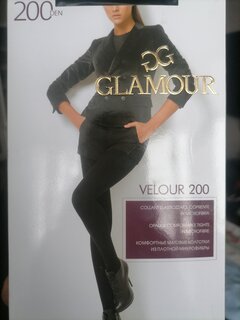 Колготки Glamour, Velour, 200 DEN, р. 2, nero/черные, комфортный пояс - фото 2 от пользователя