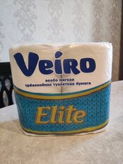 Туалетная бумага Veiro, Elite, 3 слоя, 4 шт, 19.4 м, с втулкой, белая - фото 5 от пользователя