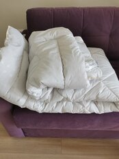 Одеяло 2-спальное, 172х205 см, Овечья шерсть, 350 г/м2, зимнее, чехол 100% хлопок, кант - фото 4 от пользователя