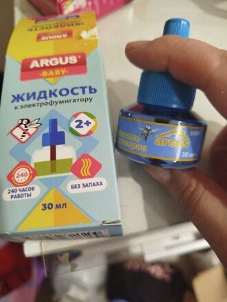 Репеллент от комаров, жидкость для фумигатора, без запаха, для детей, 30 ночей, Argus, Baby, 30 мл, АR-008 - фото 7 от пользователя