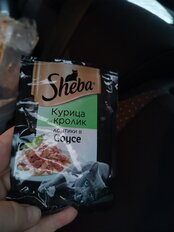 Корм для животных Sheba, Pleasure, 85 г, для взрослых кошек, кусочки в соусе, курица/кролик, пауч, 10161703 - фото 1 от пользователя