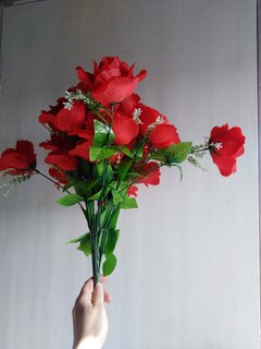 Цветок искусственный декоративный Роза, пасхальный, 60 см, красный, Y6-10358 - фото 7 от пользователя