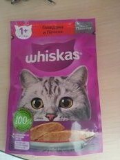 Корм для животных Whiskas, 75 г, для взрослых кошек 1+, паштет, говядина/печень, пауч, G8474 - фото 1 от пользователя