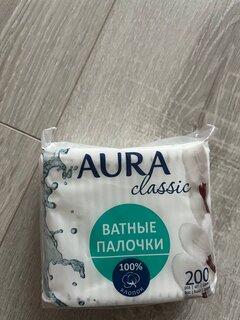 Ватные палочки 200 шт, полиэтилен, Aura, Classic, 8434 - фото 1 от пользователя