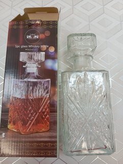 Декантер для виски стекло, 0.96 л, 9.5х9.5х23.3 см, с крышкой, Lefard, Glass Legend, 172-132 - фото 2 от пользователя