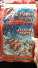 Набор кухонный 2 шт, 17х25 см + 17х17 см (варежка, прихватка), 100% полиэстер, С новым годом, Оленья упряжка - фото 1 от пользователя