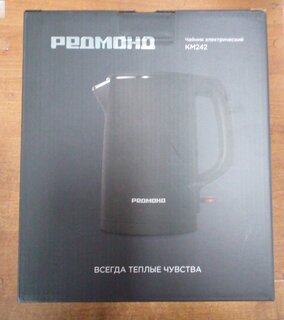 Чайник электрический Редмонд, Strix KM242, черный, 1.5 л, 2200 Вт, скрытый нагревательный элемент, пластик, нержавеющая сталь - фото 1 от пользователя