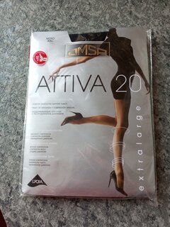 Колготки Omsa, Attiva, 20 DEN, р. 6, nero/черные, шортики, с укрепленным мыском - фото 1 от пользователя