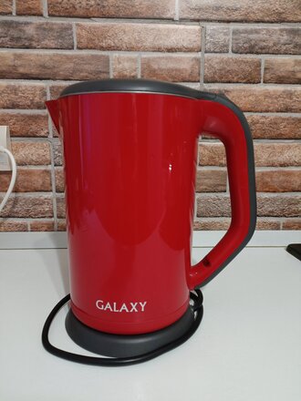 Чайник электрический Galaxy Line, GL 0318, красный, 1.7 л, 2000 Вт, скрытый нагревательный элемент, металл - фото 1 от пользователя