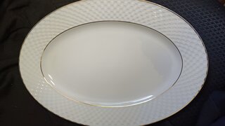 Блюдо керамика, овальное, 35 см, белое, Кембридж, Daniks, Y4-2737 - фото 7 от пользователя
