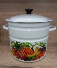 Кастрюля эмалированная сталь, 10 л, с крышкой, крышка сталь, цилиндрическая, Керченский металлургический завод, 41804-222/6, в ассортименте - фото 7 от пользователя