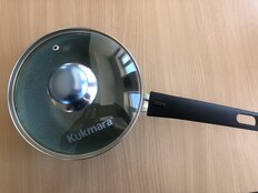Кастрюля алюминий, антипригарное покрытие, 1.5 л, с крышкой, крышка стекло, литая, со съемной ручкой, Kukmara, Фисташковый Мрамор, кмф17а, фисташковая - фото 6 от пользователя