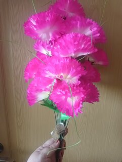 Цветок искусственный декоративный пасхальный, Гвоздика, 24 головки, 55 см, в ассортименте, FE002 - фото 3 от пользователя