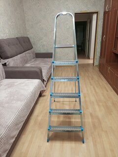 Стремянка 1 секция, 6 ступеней, сталь, 1.65 м, 120 кг, оцинкованная, Dogrular, Ярус, 122206 - фото 7 от пользователя