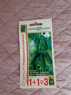 Семена Огурец, Изумрудные сережки F1, Семена от автора, Лидер 1+1=3, корнишон, цветная упаковка, Гавриш - фото 3 от пользователя