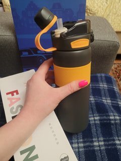 Термобутылка нержавеющая сталь, 0.6 л, Sports Fresh, оранжевая, B070055 - фото 1 от пользователя
