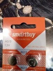 Батарейка Smartbuy, LR44 (357A, G13), Alkaline, щелочная, 1.5 В, блистер, 10 шт, SBBB-AG13-10B - фото 3 от пользователя