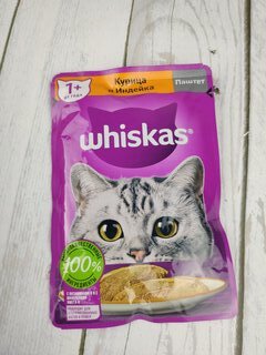 Корм для животных Whiskas, 75 г, для взрослых кошек 1+, паштет, курица/индейка, пауч, G8475 - фото 6 от пользователя