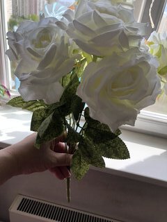 Цветок искусственный декоративный Роза букет, 50 см, белый, Y4-7908 - фото 2 от пользователя