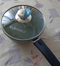 Кастрюля алюминий, антипригарное покрытие, 1.5 л, с крышкой, крышка стекло, литая, со съемной ручкой, Kukmara, Фисташковый Мрамор, кмф17а, фисташковая - фото 5 от пользователя