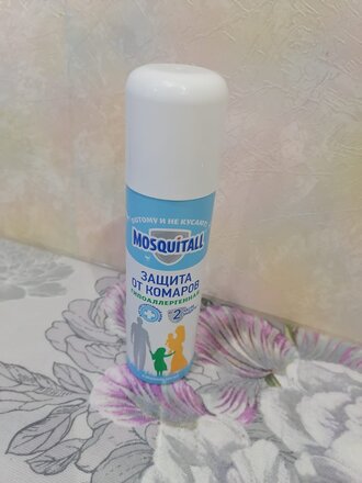 Репеллент от комаров, аэрозоль, Mosquitall, Гипоаллергенная защита, 150 мл - фото 8 от пользователя