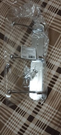 Вешалка настенная 3 крючка, на планке, для ванной комнаты, 26х3.5 см, SPE19159C-5, Y8-2751, хром - фото 3 от пользователя