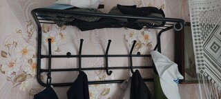 Вешалка настенная 5 крючков, с полкой 60, 60х22х26.5 см, ЗМИ, ВСП 6 Ч, черная - фото 3 от пользователя