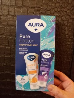 Набор подарочный для женщин, Aura, Pure Cotton, крем для рук питательный, 75 мл + крем для рук ночной, 75 мл - фото 9 от пользователя