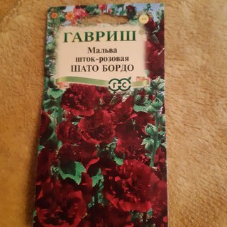 Семена Цветы, Мальва, Шато Бордо, 0.1 г, Цветочная коллекция, шток-розовая, цветная упаковка, Гавриш - фото 5 от пользователя