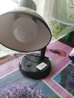 Светильник настольный на подставке, E27, 60 Вт, черный, абажур черный, Lofter, 203В-blk - фото 8 от пользователя