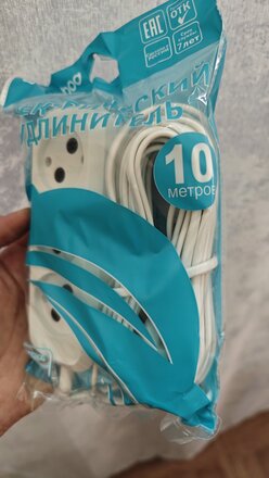 Удлинитель бытовой 3 гнезда, 10 м, ШВВП, без заземления, 6 А, Jett, Обиход РС-3, 150-509 - фото 1 от пользователя