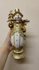 Фигурка декоративная полистоун, Снеговик, 12.5х9.5х28 см, Lefard, 79-140 - фото 3 от пользователя