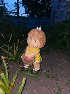 Фигурка садовая Девочка с корзиной цветов, 48 см, полистоун, F506 - фото 4 от пользователя