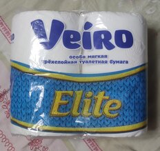 Туалетная бумага Veiro, Elite, 3 слоя, 4 шт, 19.4 м, с втулкой, белая - фото 8 от пользователя