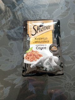 Корм для животных Sheba, 75 г, для взрослых кошек, кусочки в соусе, курица и индейка, 50317 - фото 1 от пользователя