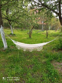 Гамак полотняный, 150х200 см, хлопок, дерево, 150 кг, C060014 - фото 2 от пользователя