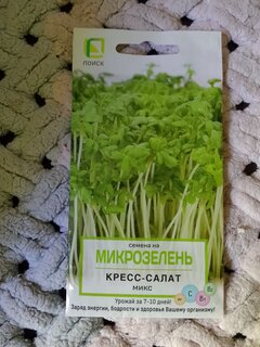 Семена Микрозелень, Кресс-салат Микс, 5 г, цветная упаковка, Поиск - фото 4 от пользователя