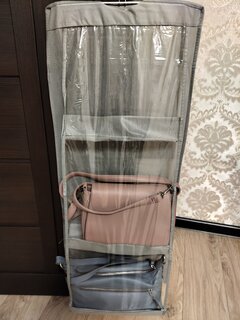 Кофр для сумок, 6 секций, складной, подвесной, 90х35х35 см, нетканный материал, с прозрачным окном, Y6-10706 - фото 7 от пользователя