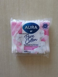 Ватные палочки 100 шт, полиэтилен, Aura, 2937/2252/1646 - фото 4 от пользователя