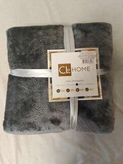 Плед евро, 200х220 см, велсофт жаккард, 100% полиэстер, CL Home, Parma, серый, 200/098-OP/LA - фото 9 от пользователя