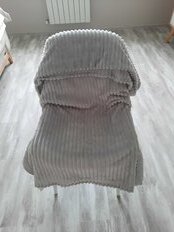 Плед 2-спальный, 180х200 см, велсофт жаккард, 100% полиэстер, Silvano, Неаполь Полоски, светло-серый - фото 1 от пользователя