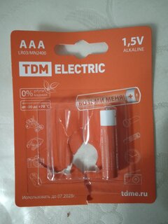 Батарейка TDM Electric, ААА (LR03, 24A), Alkaline, щелочная, 1.5 В, блистер, 4 шт, SQ1702-0006 - фото 3 от пользователя